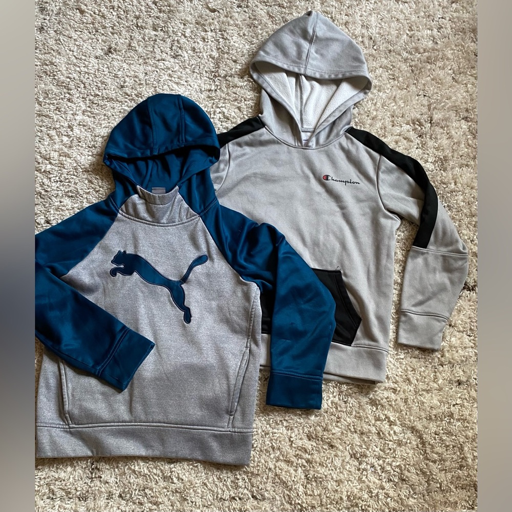 Puma /champion Kids Hoodie - Gray and Blue